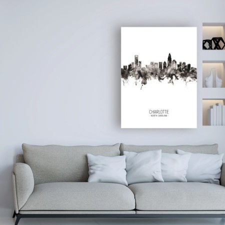 Trademark Fine Art Michael Tompsett 'Charlotte North Carolina Skyline Portrait II' Canvas Art, 24x32 MT03103-C2432GG